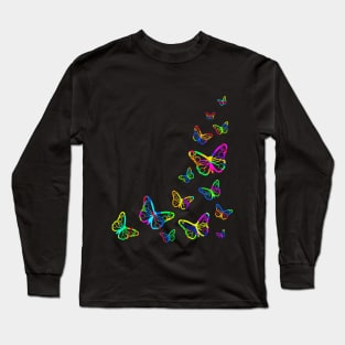 Butterfly scratch art Long Sleeve T-Shirt